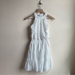 Love, Nickie Lew White Flowy Halter Dress
